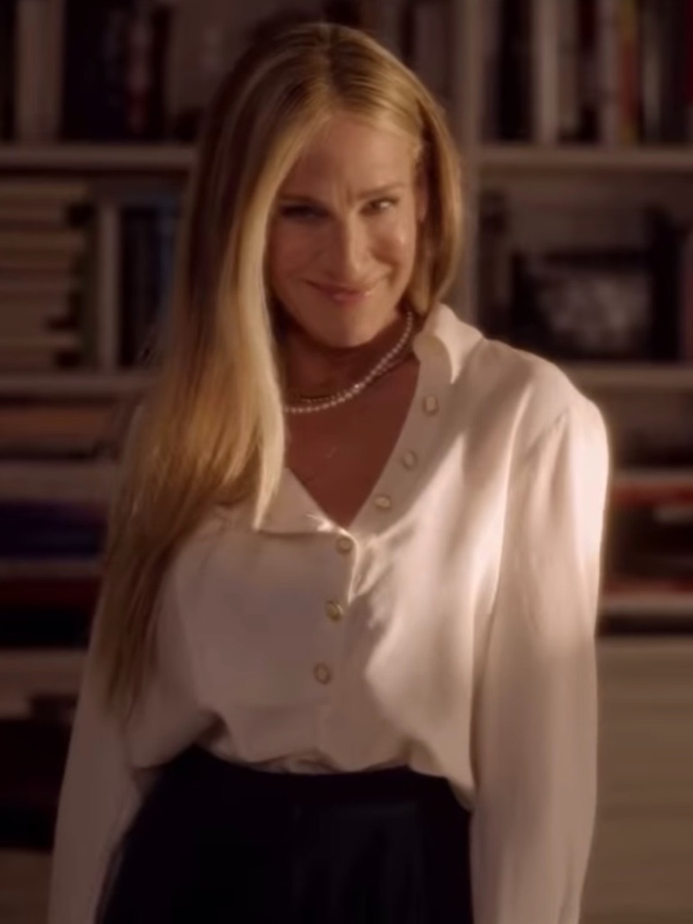 CHANEL Cream Long-Sleeve Button-Accent Top